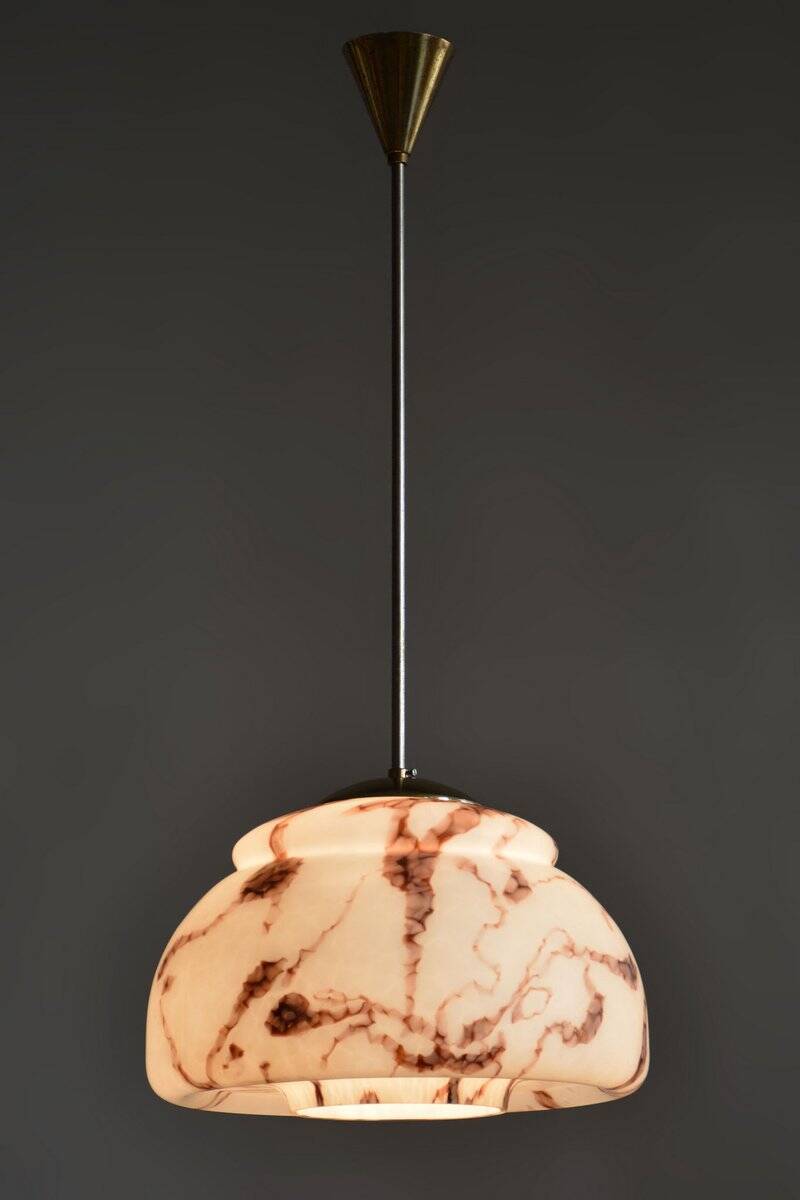 Mid-Century Modern Pendant Light in Brass by Kamenický Šenov, Czech, 1960s
