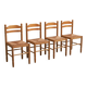 Set of 4 Mid Century beech dining chairs from the 1970s.