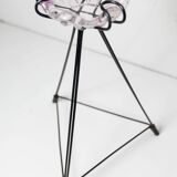 Cendrier sur pied verre coloré noire 1970