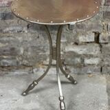 Side table industrial style riveted steel 1980