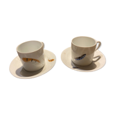 Two monastic porcelain cups