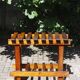Ancienne table console de ferme en bois massif