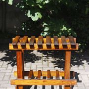 Old farmhouse console table made of solid wood.