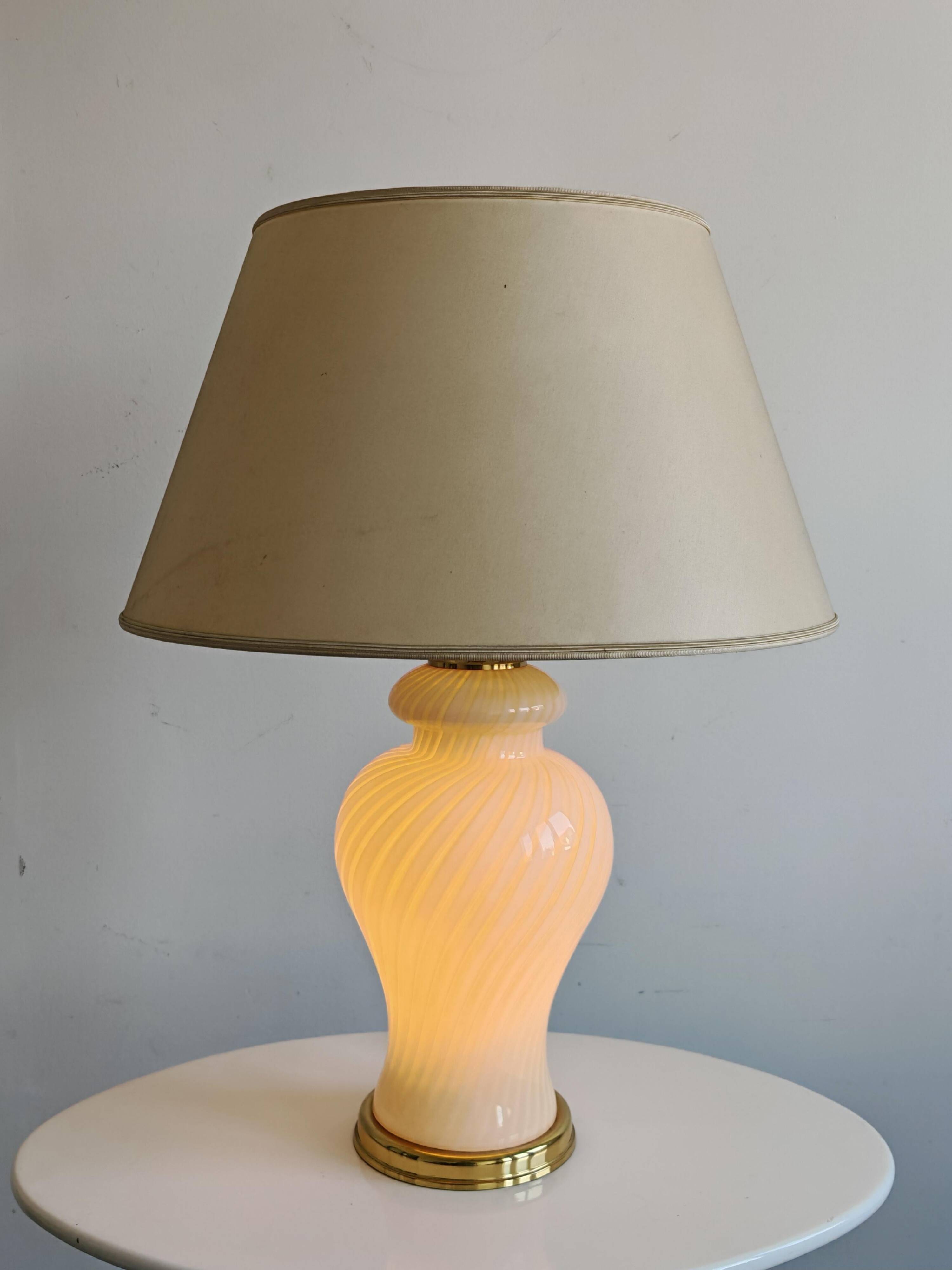 XL Mid Century Modern table lamp in Murano glass by Venini