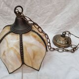 Ceramic and copper pendant lamp from 1970