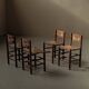 Handcrafted chairs in solid pine and woven straw – France, circa 1950