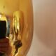 Pair of milked art deco metal lampposts