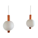 Copper and Glass Pendant Lamps from Hiemstra Evolux, 1960s, Set of 2