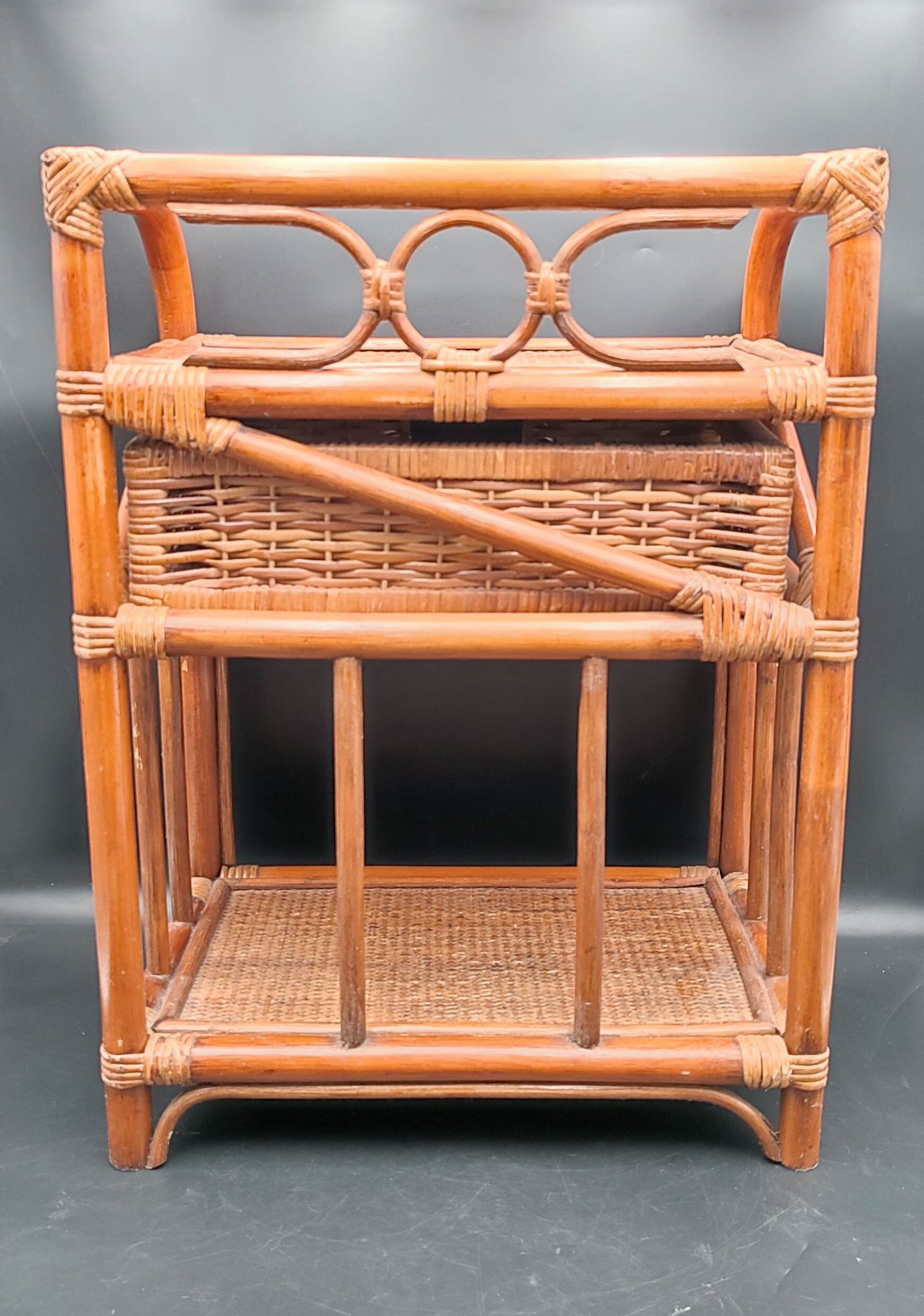 Vintage rattan bedside