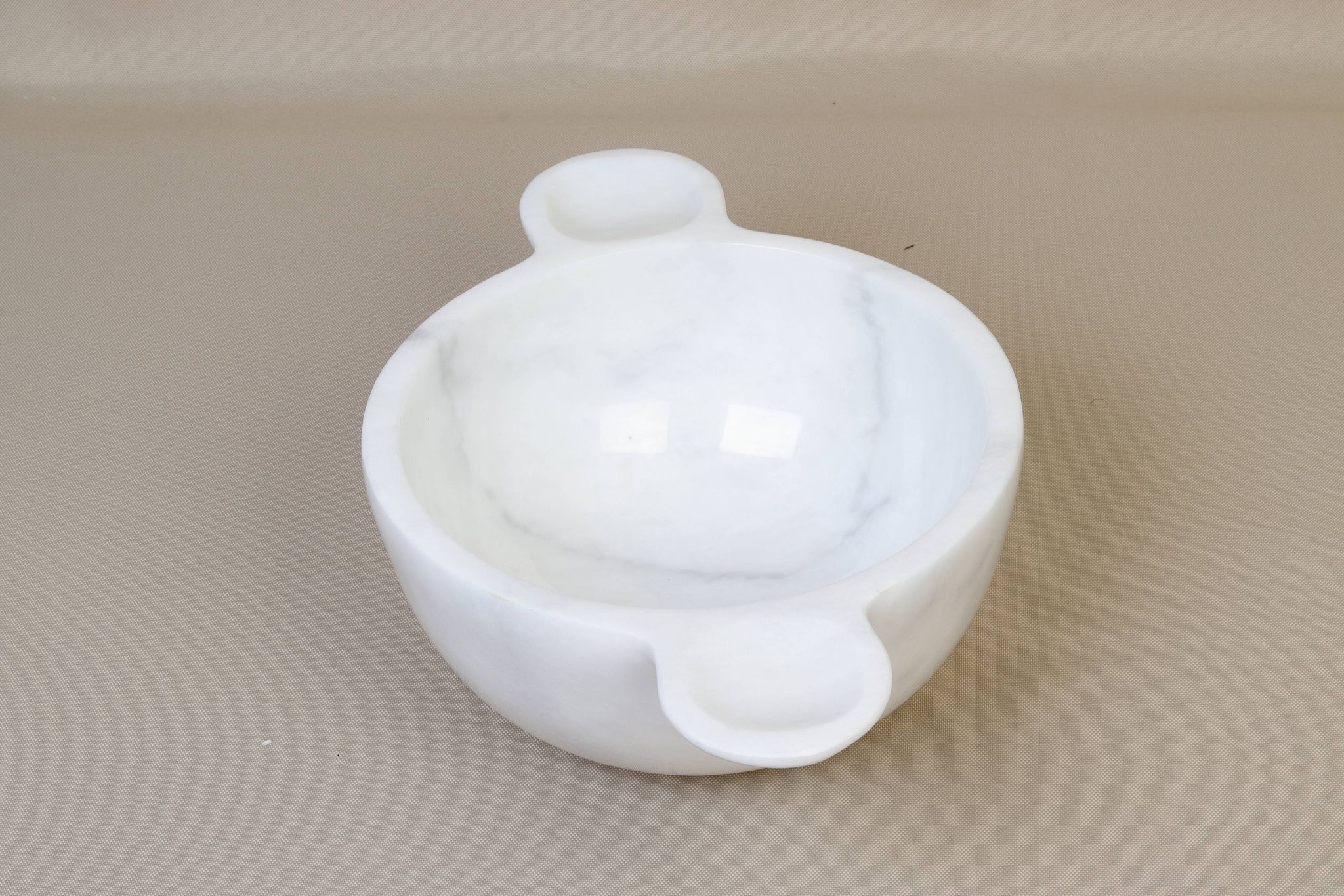 Gabriella – White Natural Marble Bowl with handles  | L 32cm W 20cm H 10cm
