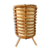 Lampe en rotin vintage années 50