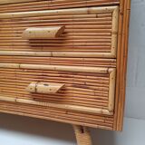 Rattan chest of drawers 60s-70s
