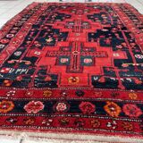 Handmade antique Persian Hamadan rug 142cm x 205cm, 1930s