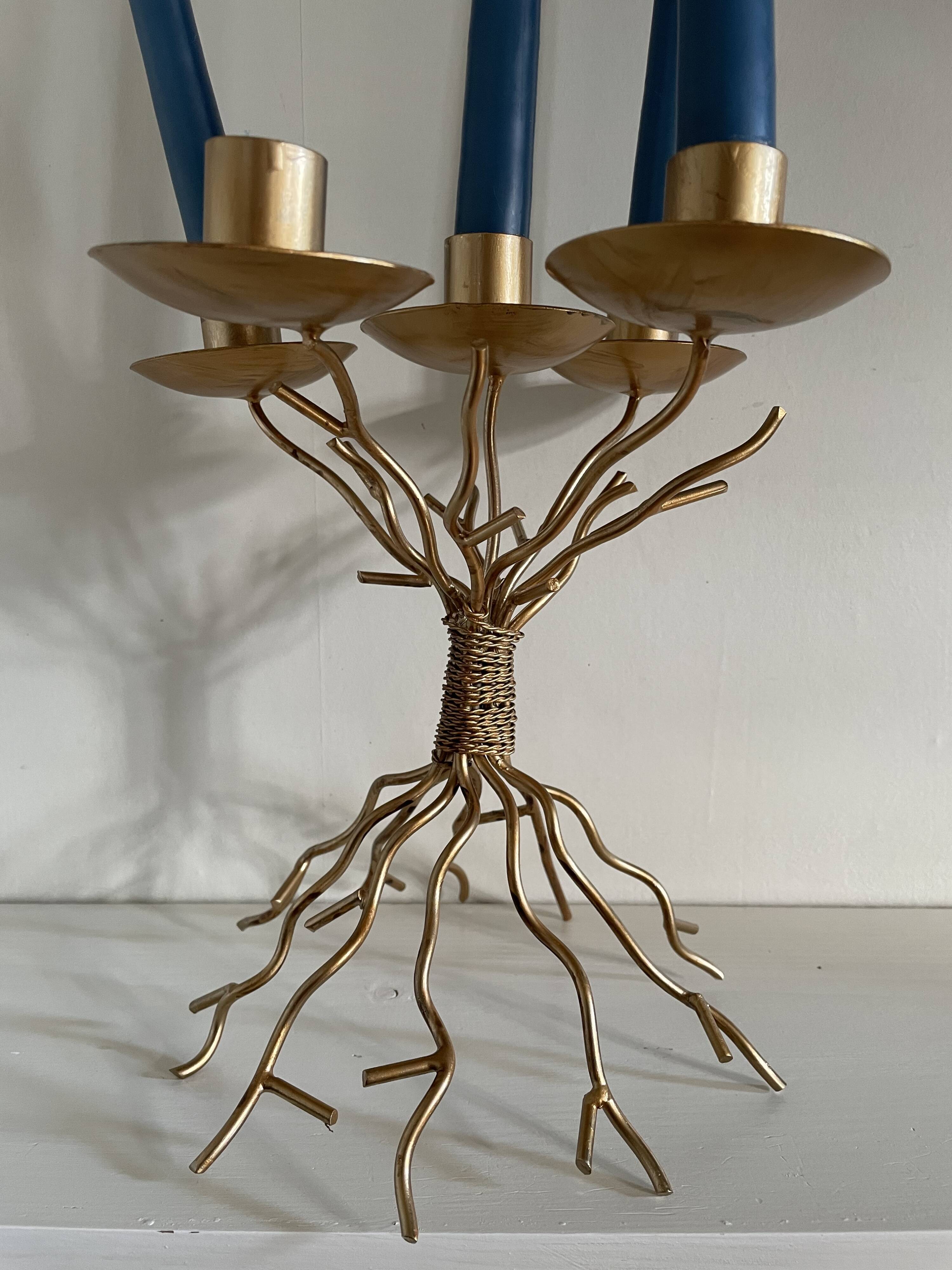 Golden candle holder