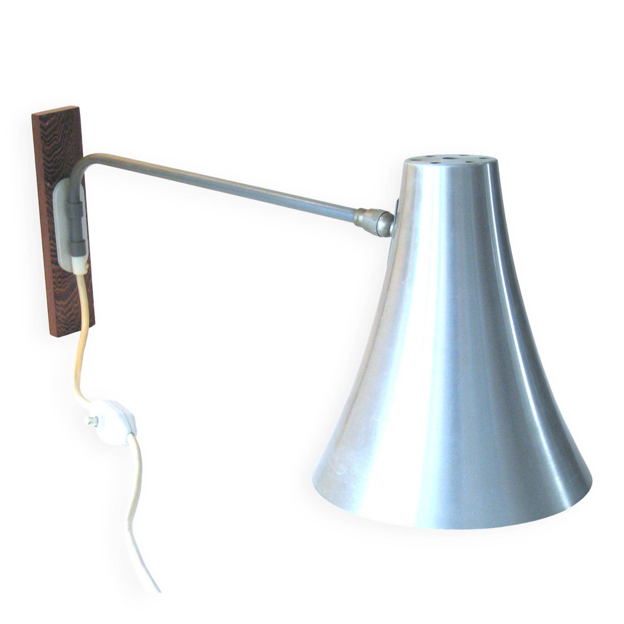 Aluminium fifties vintage Philips design wall lamp