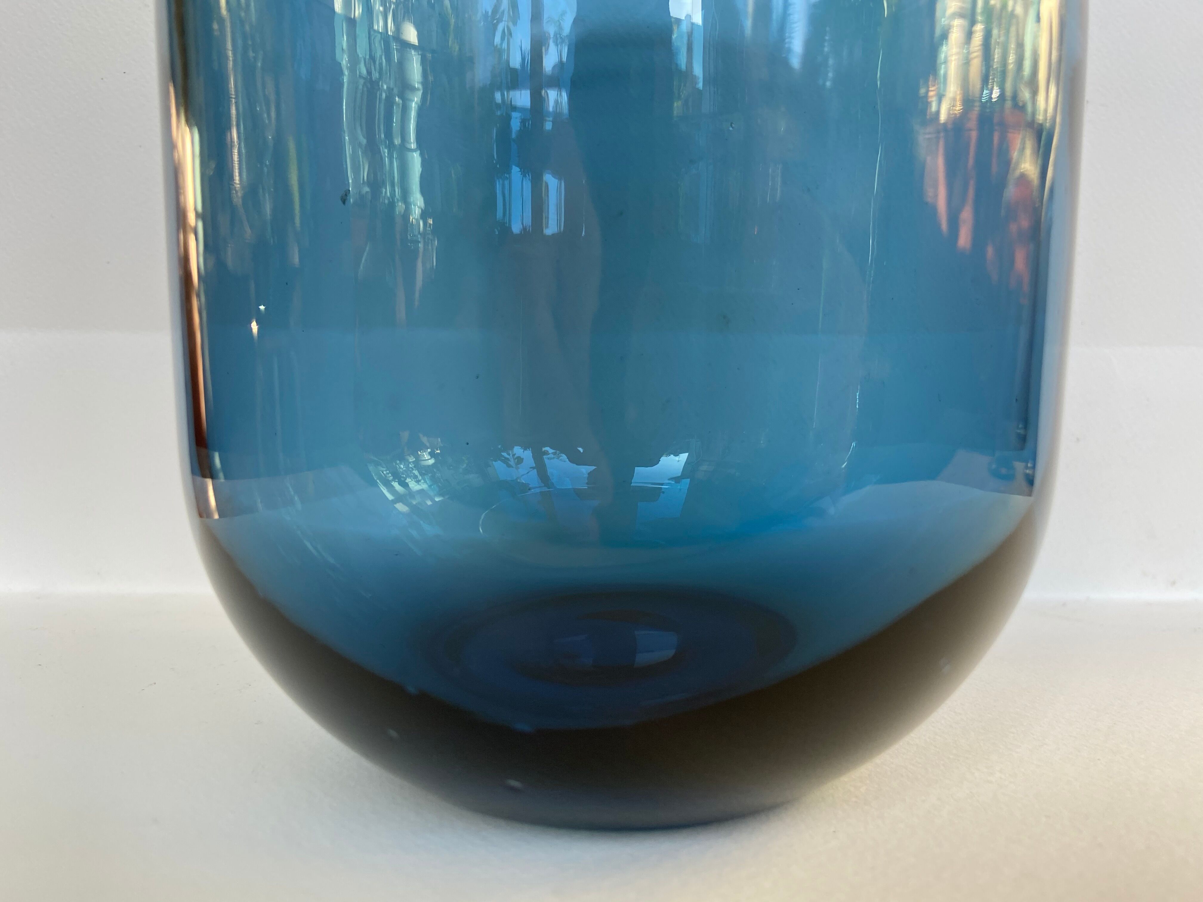 Blue glass vase