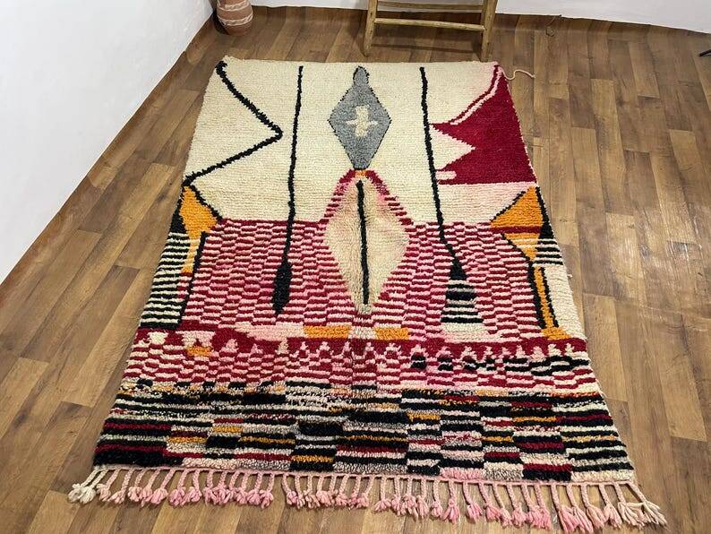 Handwoven colored wool apis boujad 150/250cm