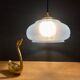 Vintage art deco lampshade pendant lamp in blue frosted glass