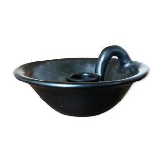 Black porcelain candle holder