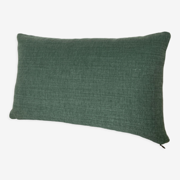 Linen cushion plain cotton green sage