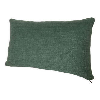 Coussin lin coton uni vert sauge