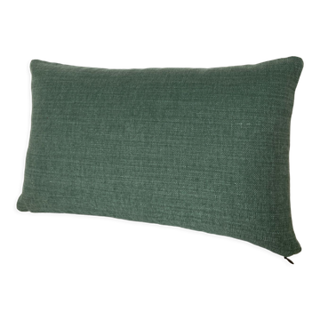 Coussin lin coton uni vert sauge