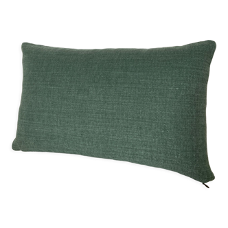Linen cushion plain cotton green sage