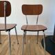 Trio of brown formica chairs 70s