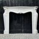Louis XV Style Fireplace In White Carrara Marble, Circa 1980
