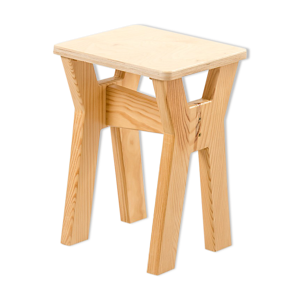 Tabouret en bouleau et pin