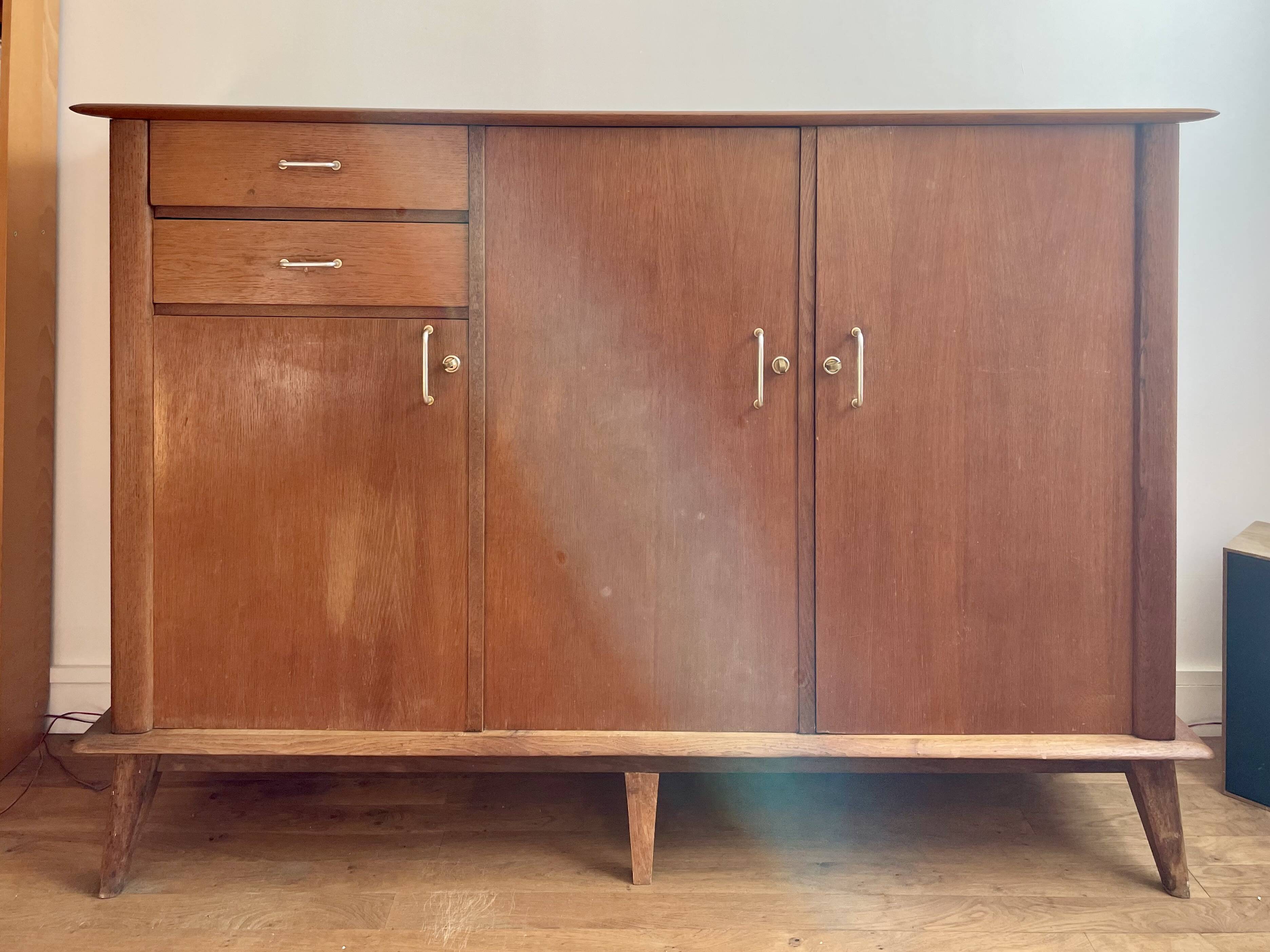 Vintage Solid Wood Sideboard – 60s Style
