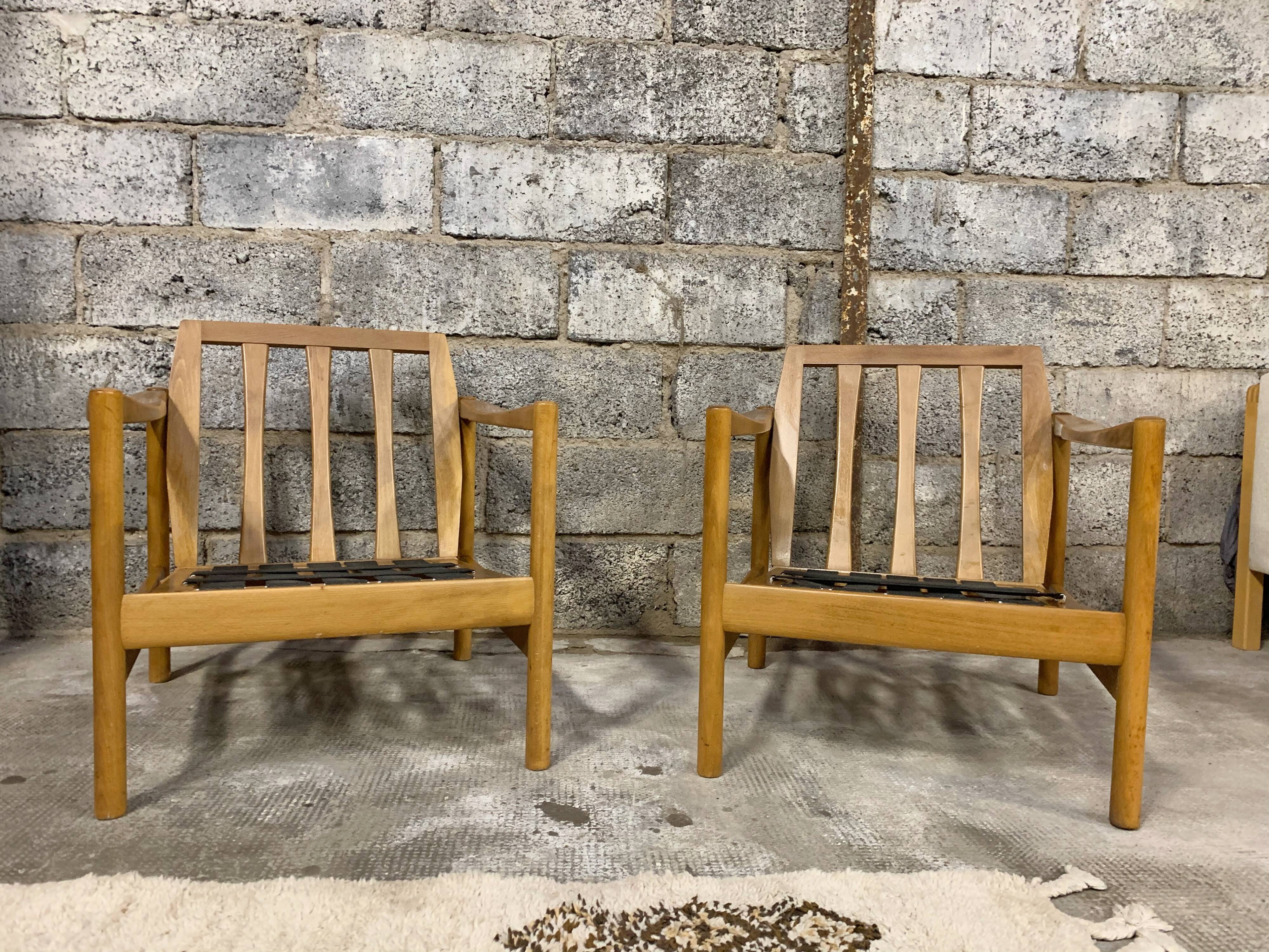 Pair of Scandinavian armchair fabric tiles