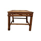 Table à plantes vintage en bambou couleur tortue, milieu du siècle