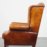 Sheep leather wingback chair