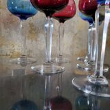 Six crystal wine glasses Val Saint Lambert model Saumur.