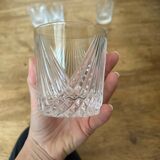 Set of vintage crystal whiskey glasses