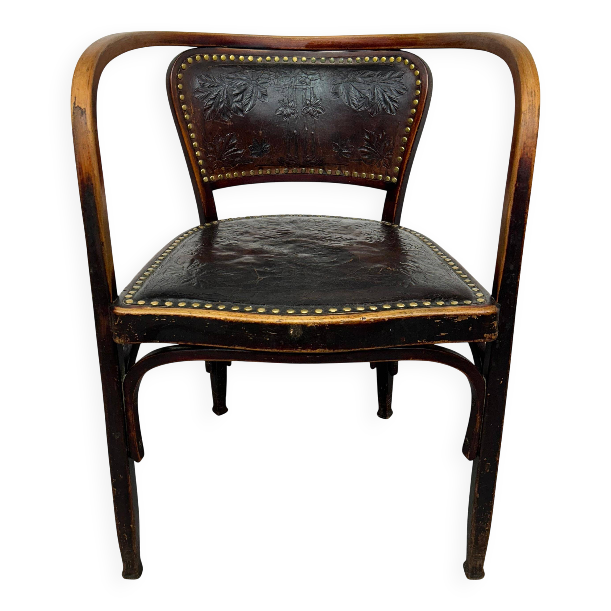 Secession office chair no. 715F by Gustav Siegel for J&J Kohn