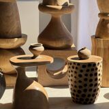 Pawn Natural - Stool, side table, end table in solid mango wood