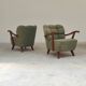 Paire de fauteuils Halabala vert par Druzba Bratislava B-609 année 59