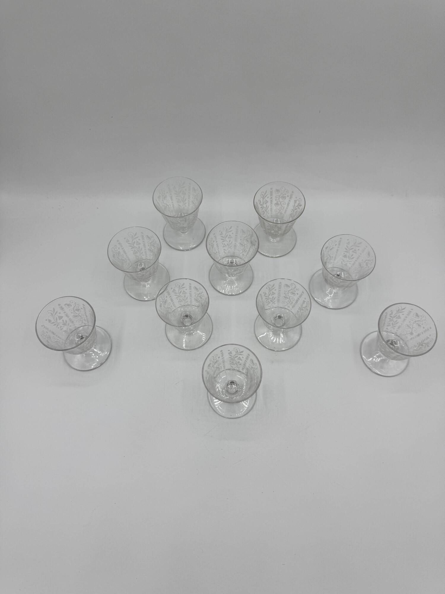 Set of 10 Crystal Liqueur Glasses from Baccarat – Argentina Model, 1940