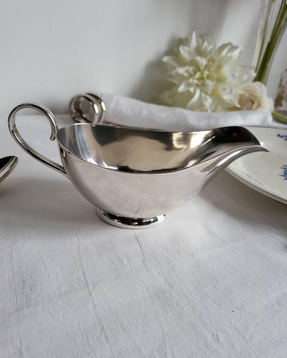 Silver-plated sauce boat