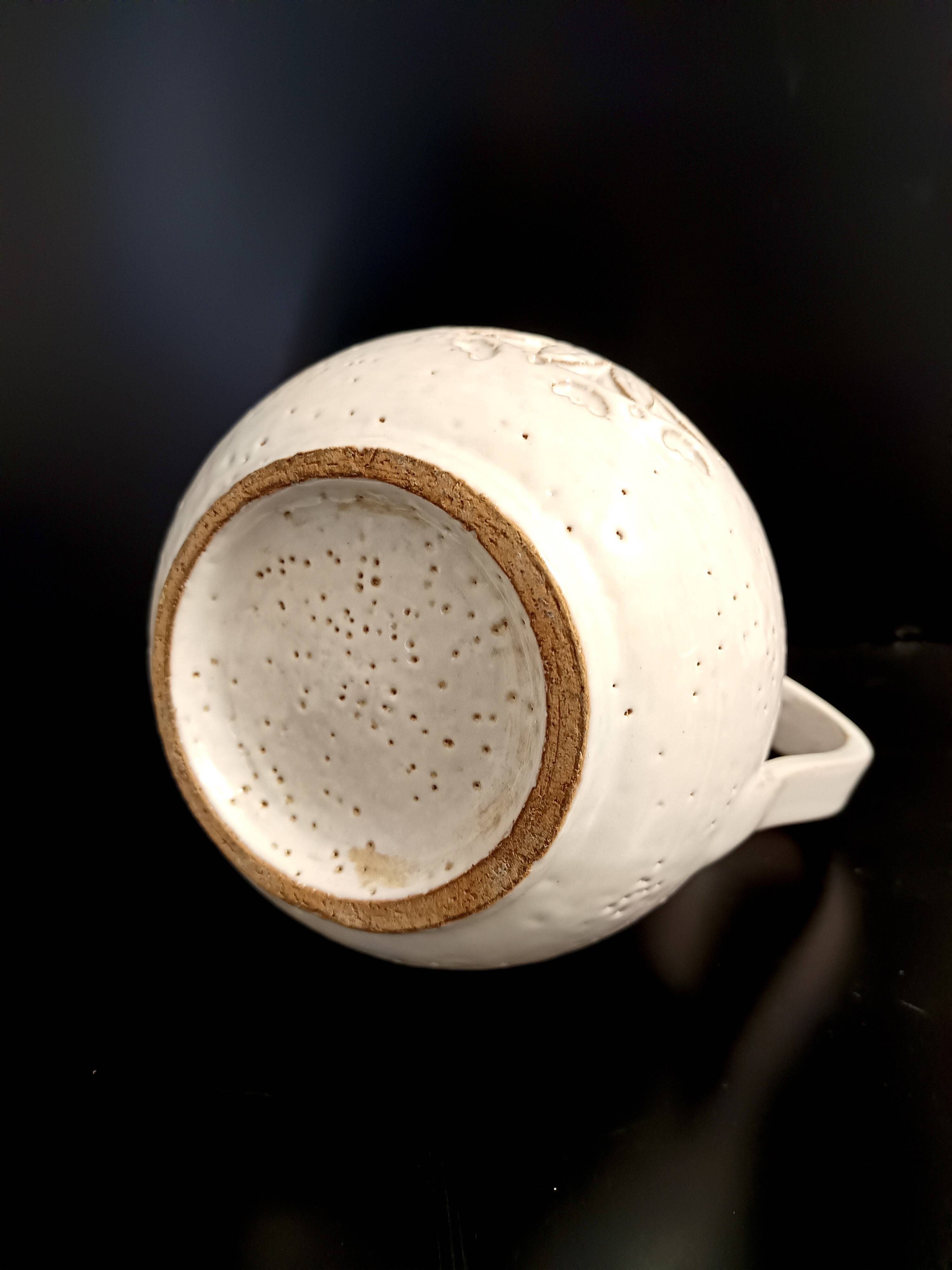 Beige Earthenware Pitcher / Vase by Aldo Londi for Bitossi, Italy