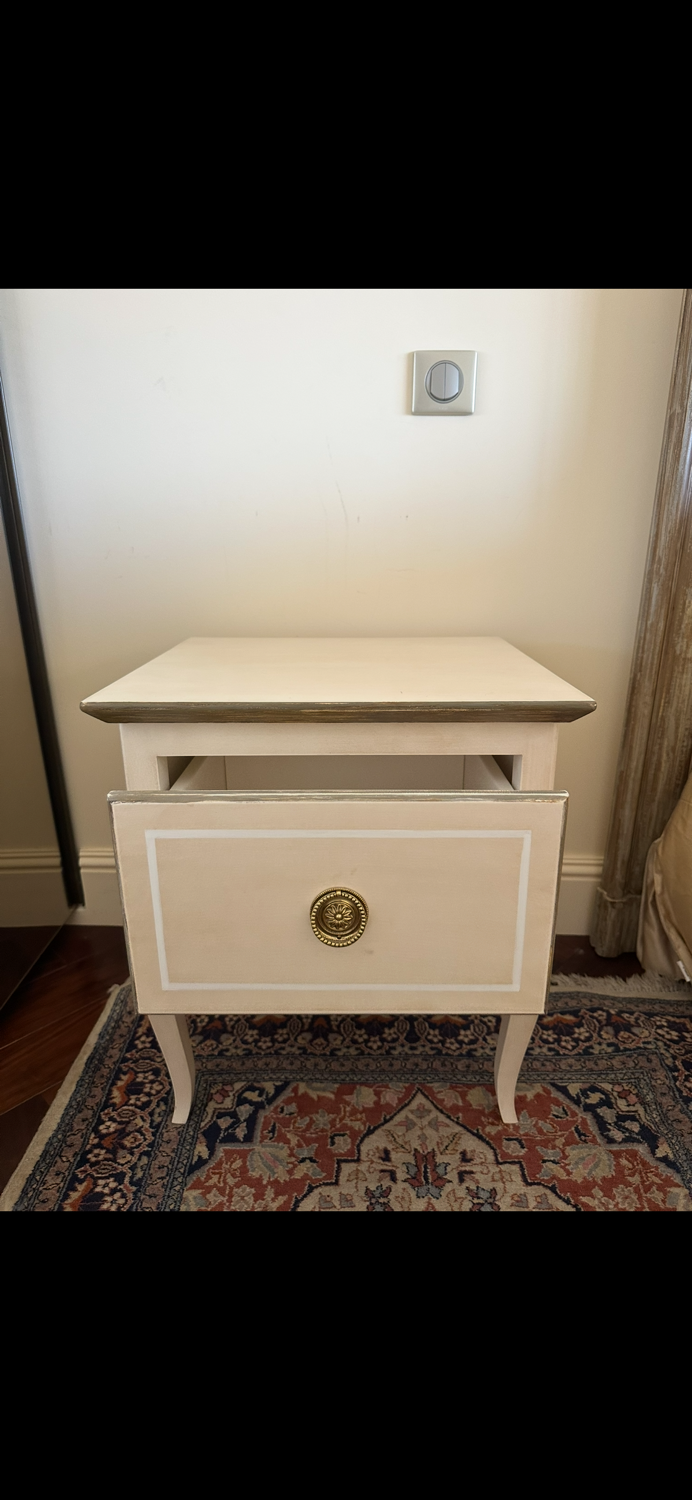 Solid wood bedside table