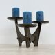 Modernist sculptural brutalist solid bronze metal candleholder, France, 1960s