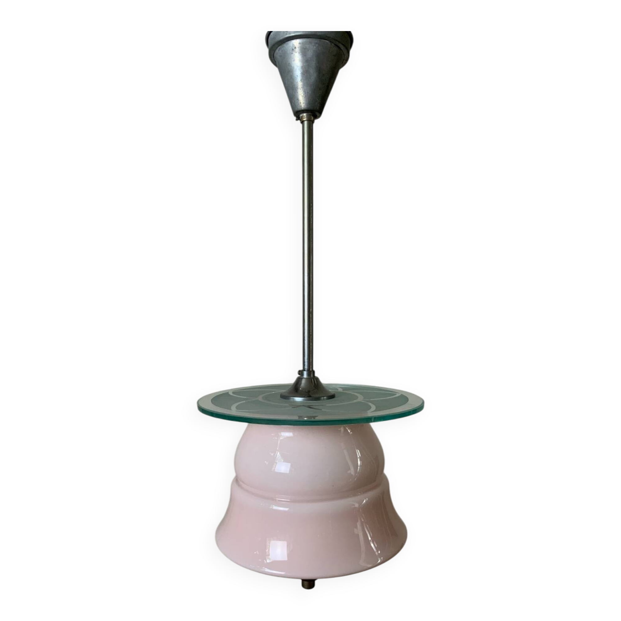 Pink opaline pendant light