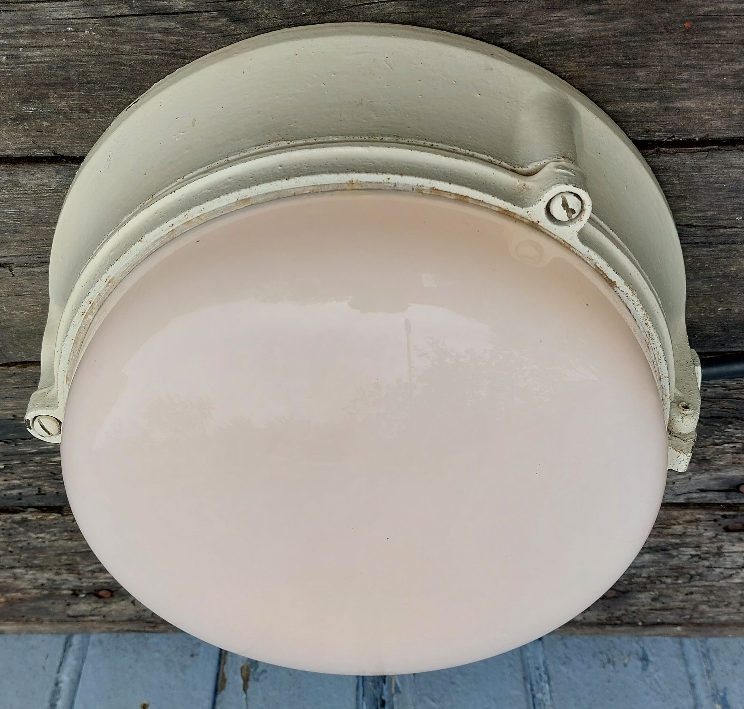 industrial ceiling lamp in opaline