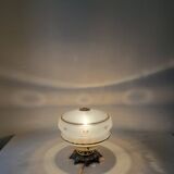 Brass and frosted glass lamp