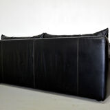 Black leather sofa, Cinna 80