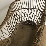 Antique toy, wicker doll cradle