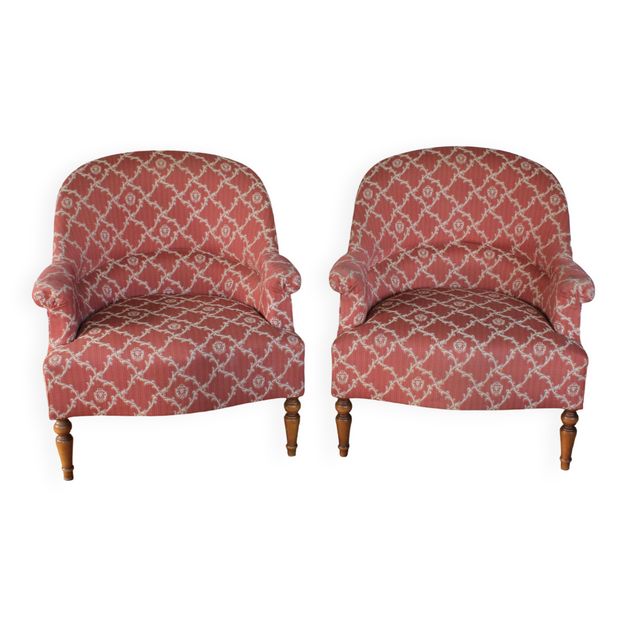 Paire de fauteuils crapaud
